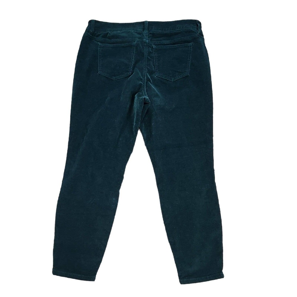 Market & Spruce Womens Corduroy Pants Size 12 Solid Dark Green Skinny Stretch - Picture 2 of 8